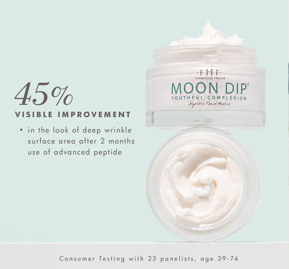 MOON DIP® YOUTHFUL COMPLEXION AGELESS FACIAL MOUSSE WITH PEPTIDES + RETINOL" hydrate & firm"