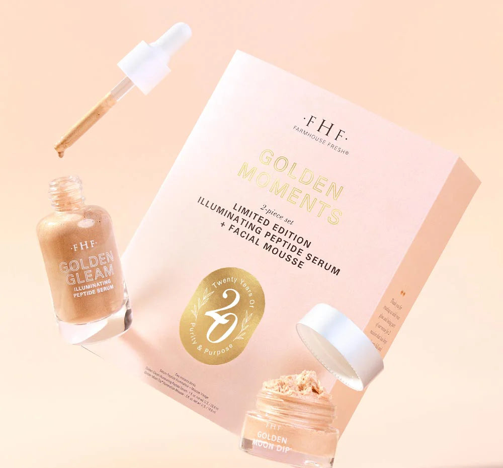 GOLDEN MOMENTS 2-PIECE SET LIMITED EDITION ILLUMINATING PEPTIDE SERUM + FACIAL MOUSSE